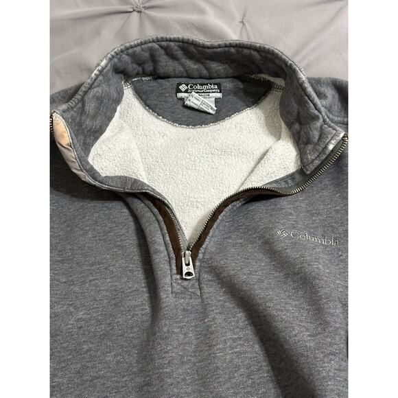 Columbia Mens Sweater 1/4 Zip Pullover Fleece Gray X-Large Heavy Winter - Picture 9 of 16